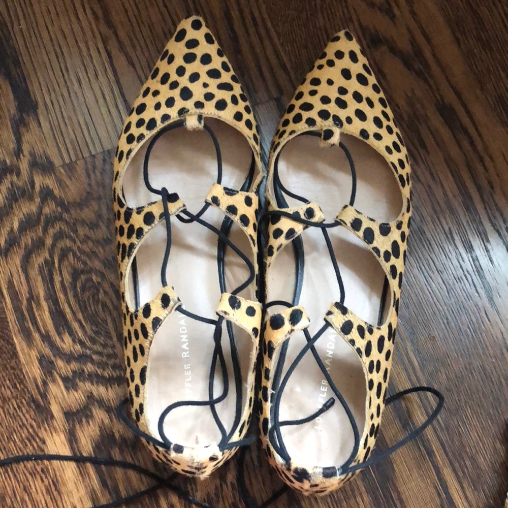 Animal Print Ankle Tie Loeffler Randall Flats